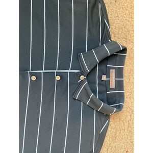 Peter Millar Gray guitar Striped Golf short sleeve golf polo shirt XL‎ Men